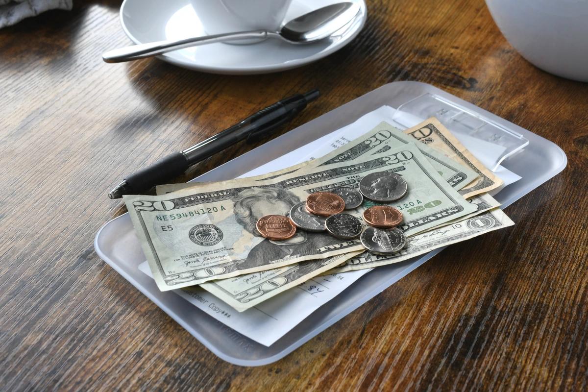 money on table