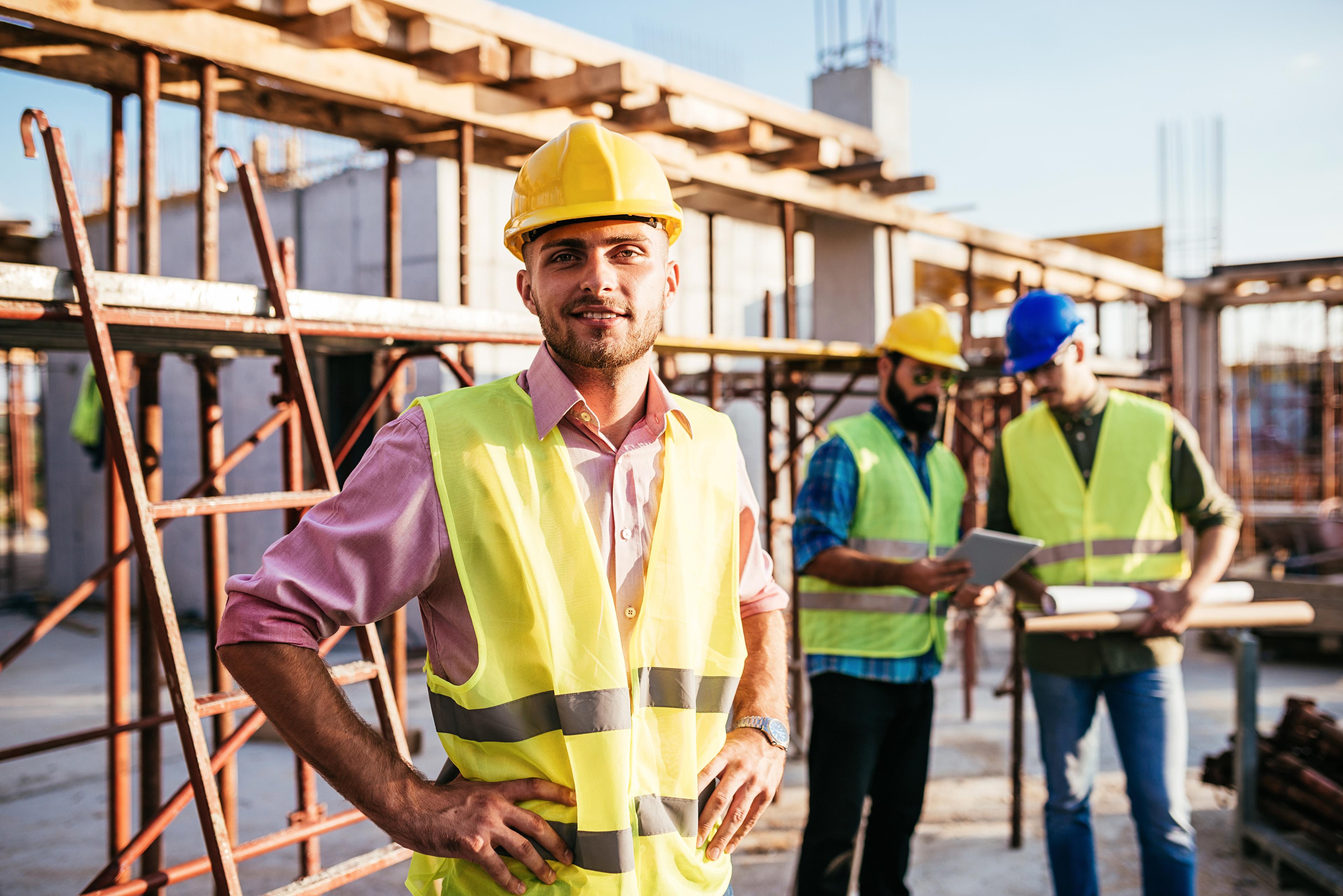 Man at construction site