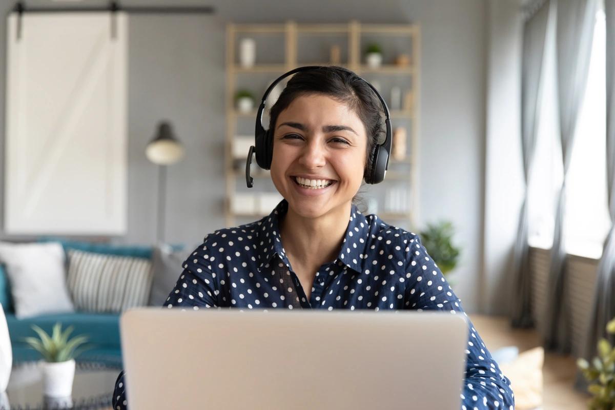 smiling remote tax preparer