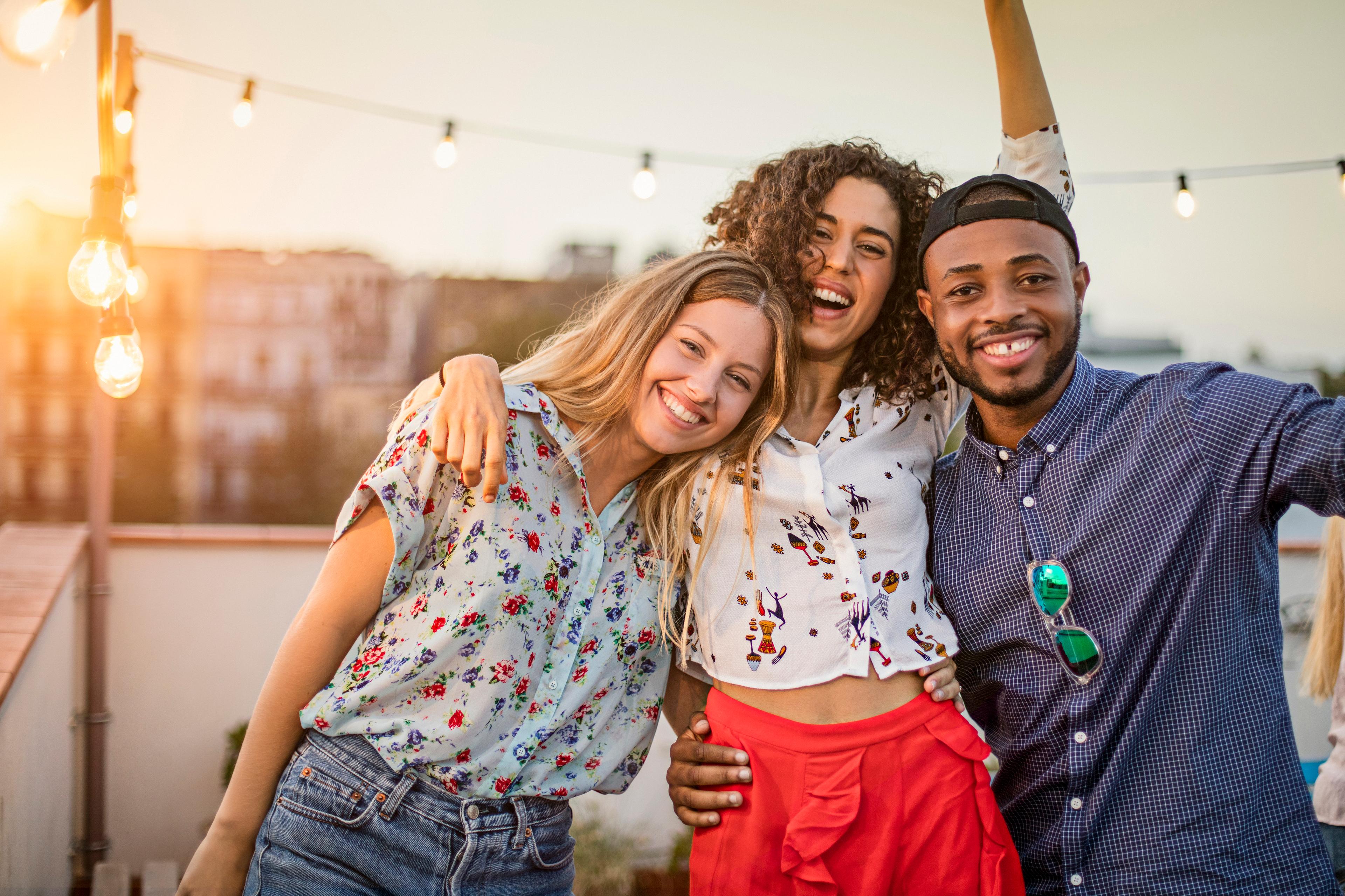 group of friends smiling