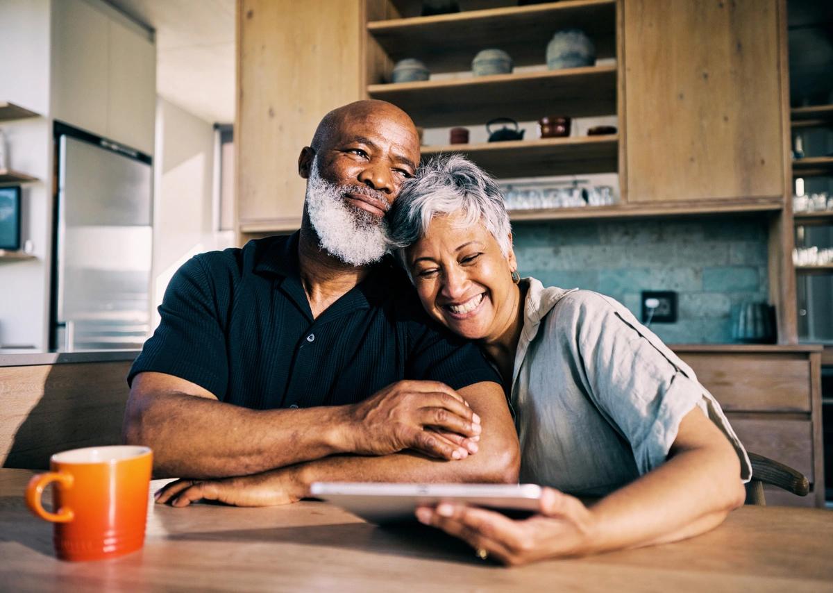 retired couple at home