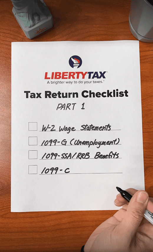 lista de verificación de impuestos