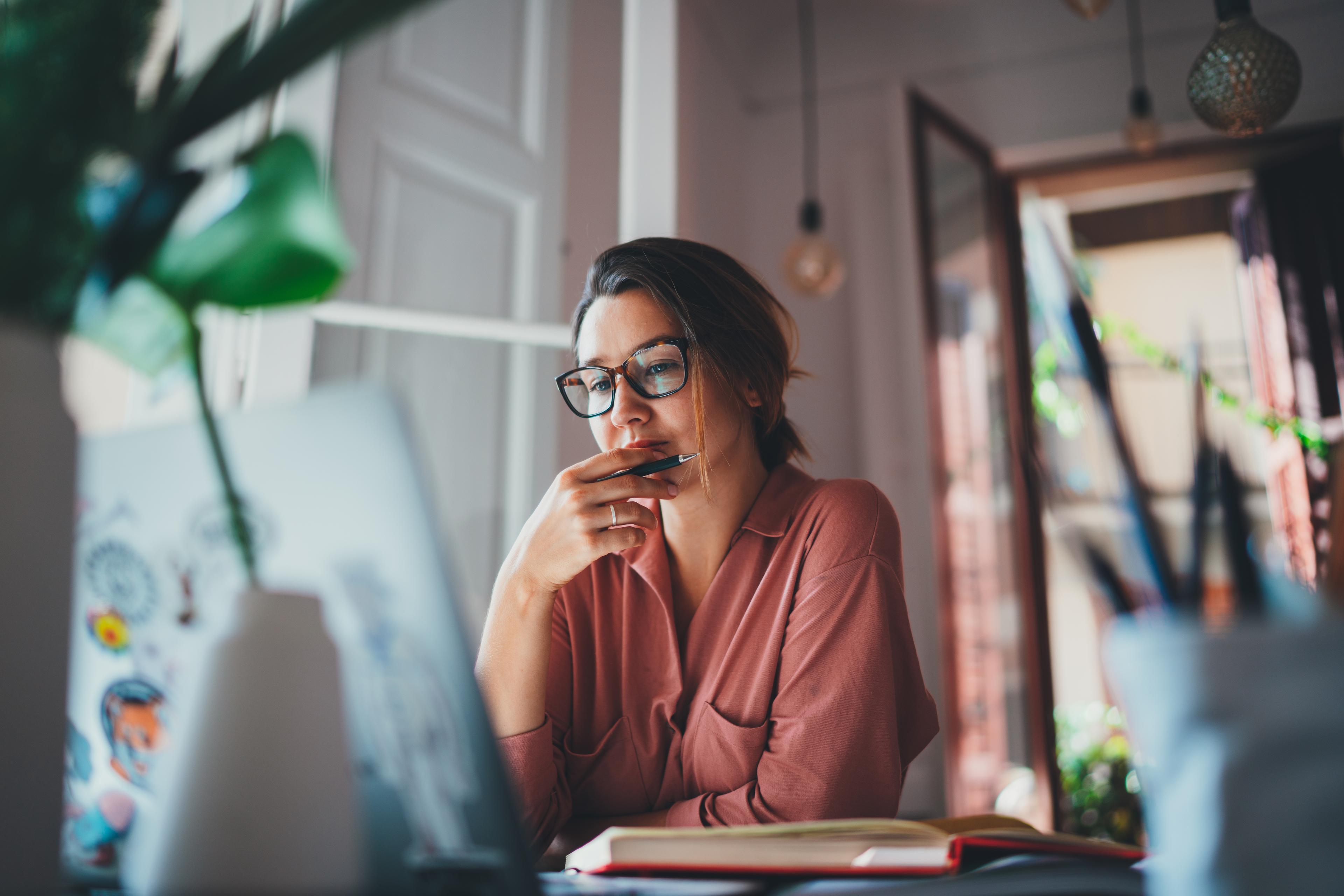 Woman Working On Laptop