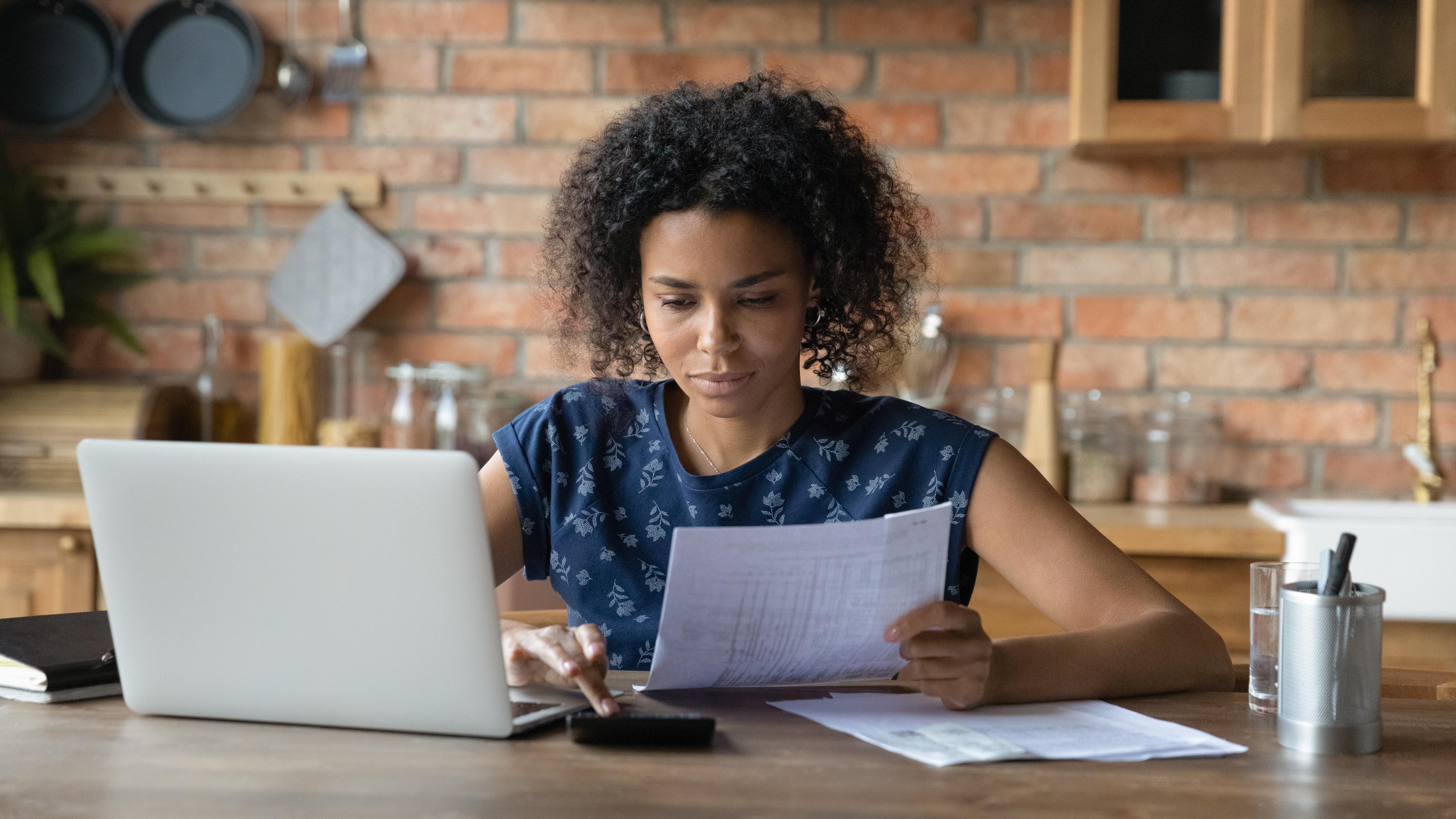 woman working at laptop