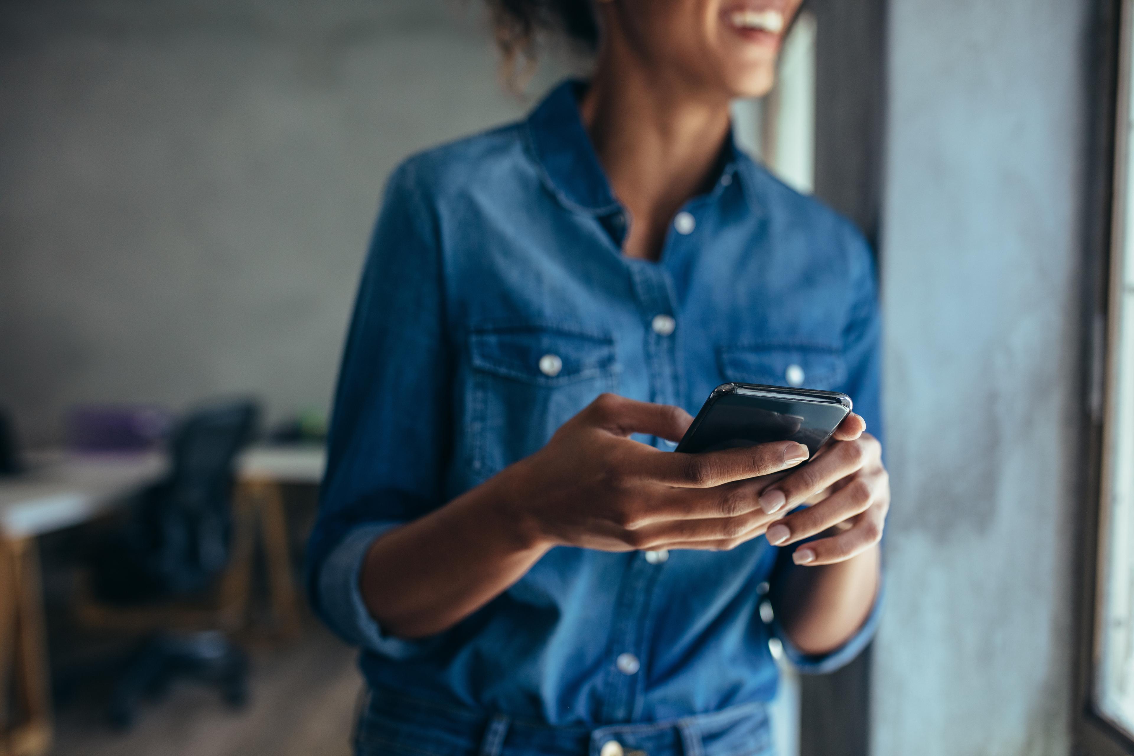 woman with phone