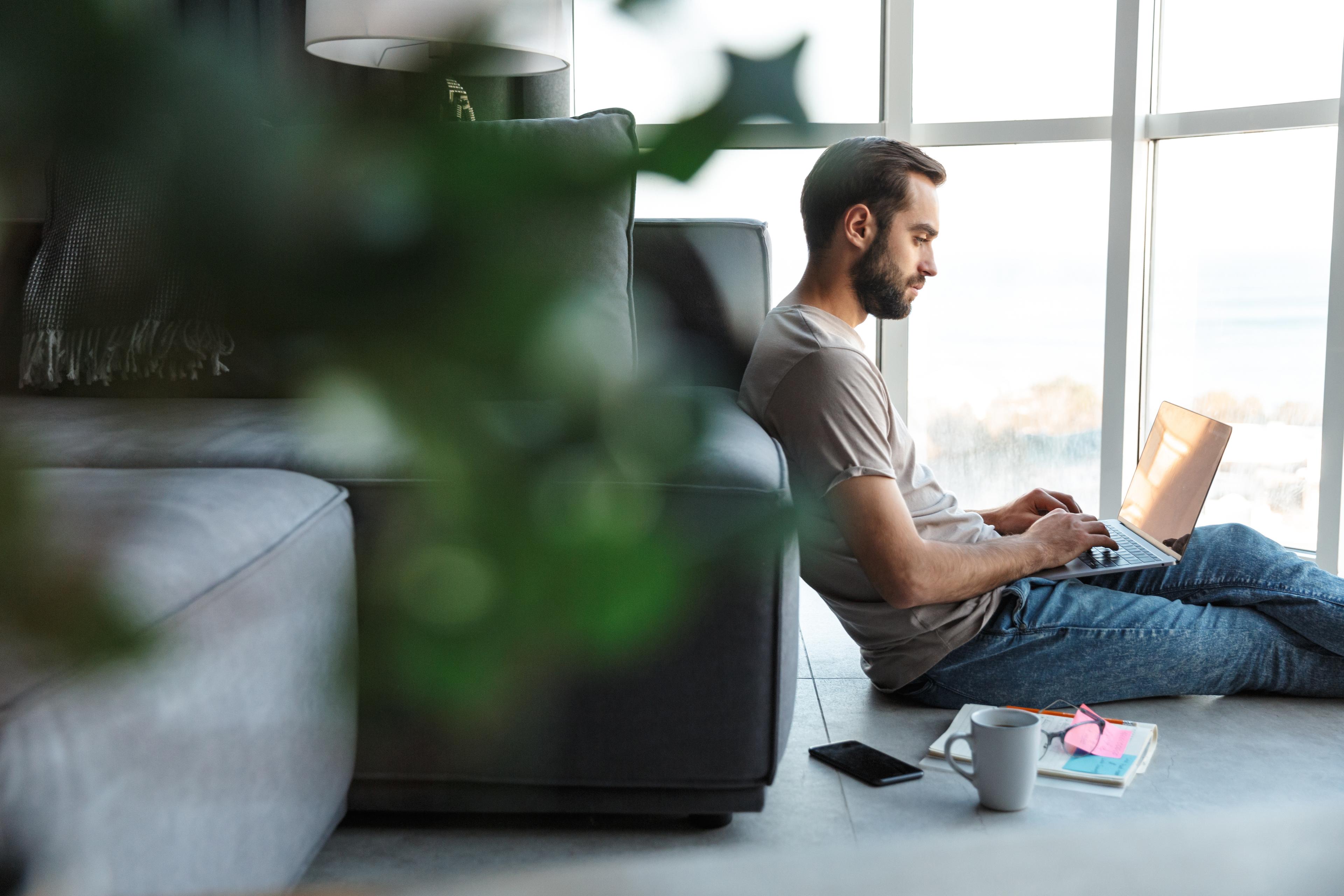 Man Sitting Working