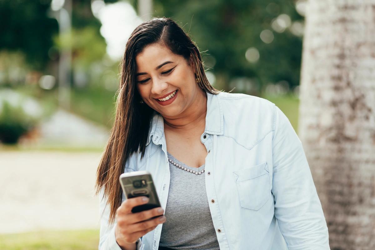 woman texting on phone